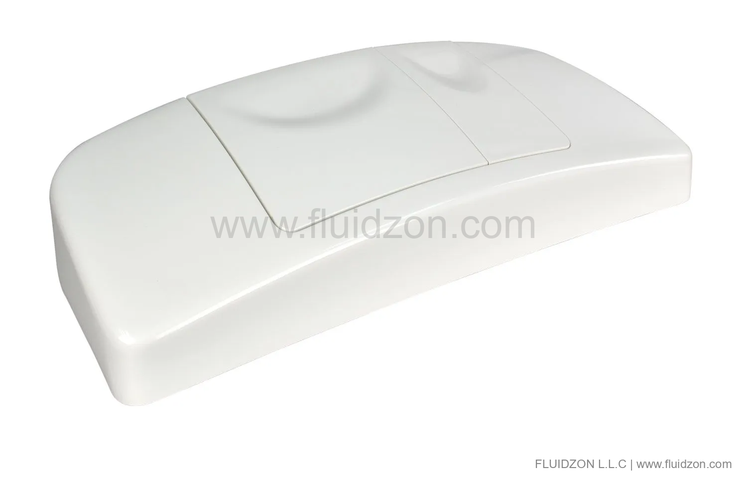Cistern cover with function button, white