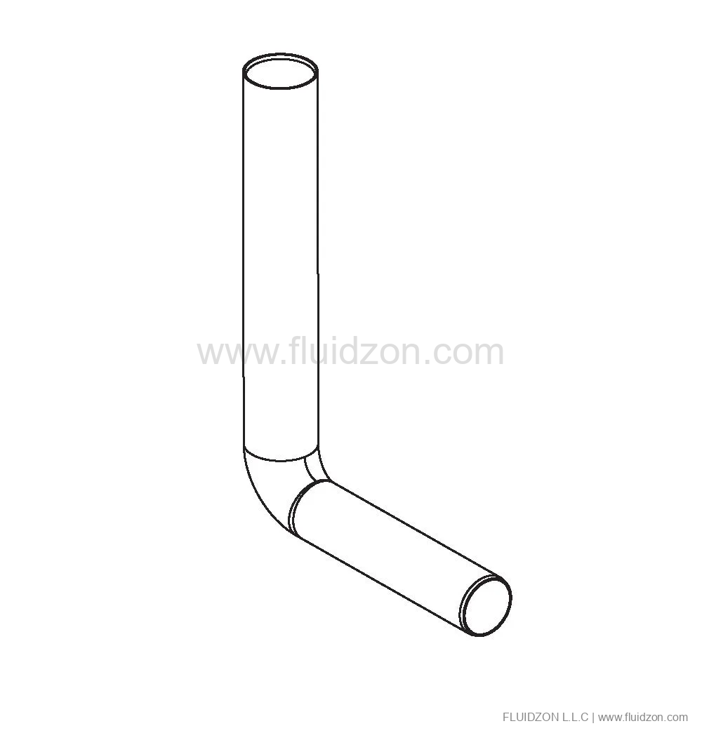 Pipe for low installation flushing cistern set, 325 x 220 mm