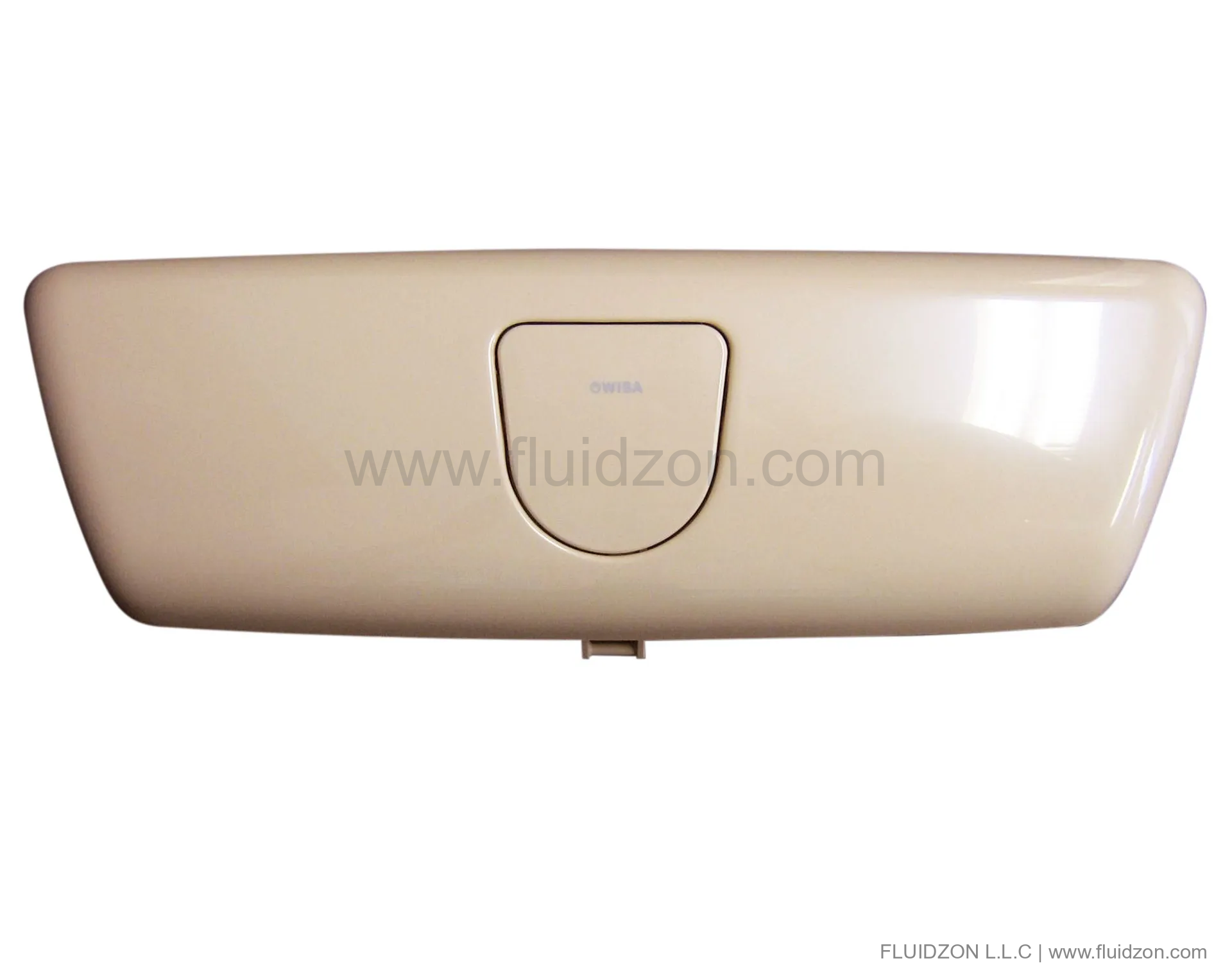 Cistern cover with a function button, beige