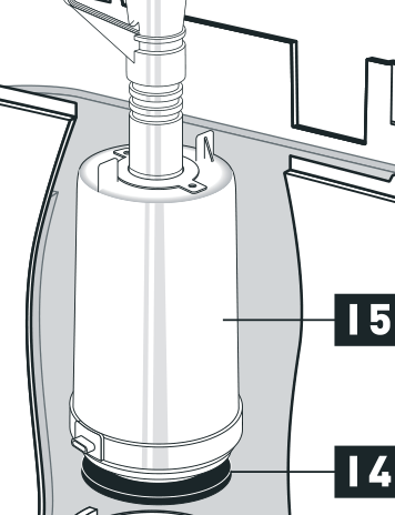 Flush valve with gasket, cistern 155 — Outlet valve: legacy manufacturer illustration