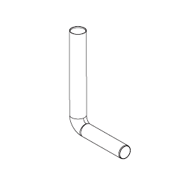 Flush pipe elbow — Flush pipe elbow: supplier technical illustration
